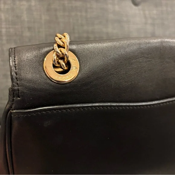 Vintage COACH Cassidy Crossbody Black Leather Shoulder Bag with Gold Hardware - Picture 13 of 16